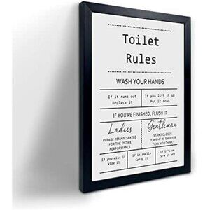 Funny Bathroom Wall Art Sign Guest Bathroom Decor Black Framed 8x10 Inches
